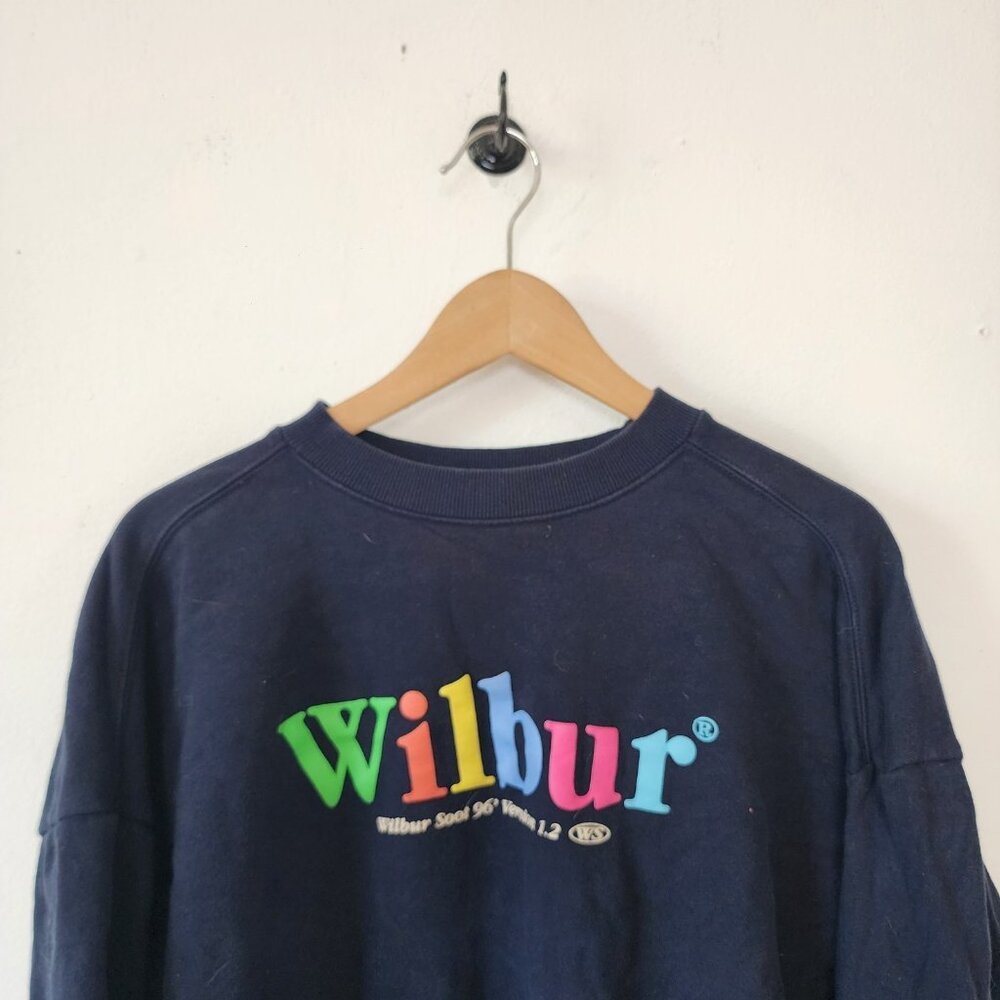 Mens Wilbur Soot Crewneck Sweatshirt Small Navy Blue 1996 Computer Software